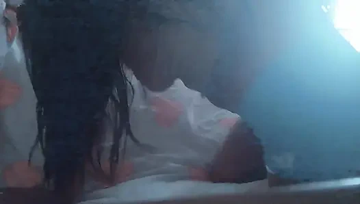 Bölüm 2: Meksika'da eşimle ev yapımı Esmer kocaman popo