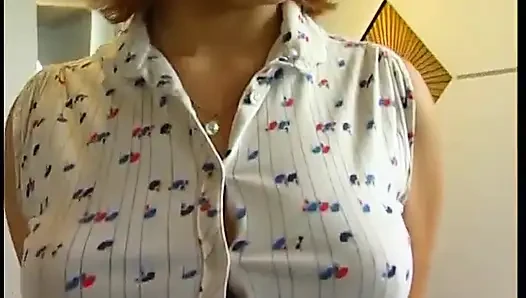Big titted chick rubs her hairy cunt at the casting