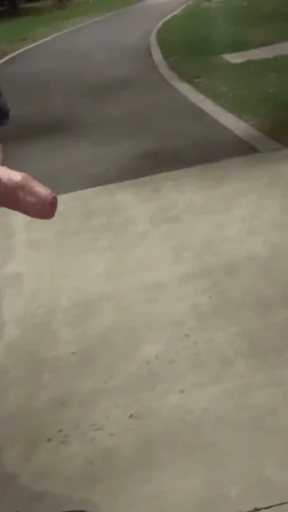 Straight guy is flashing his uncut cock in public flashing. | Clip 2