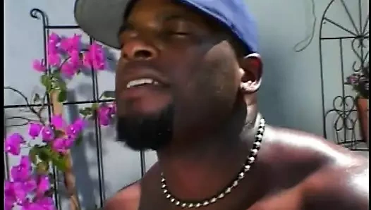 Genç zenci kaltak açık havada amını siktiriyor