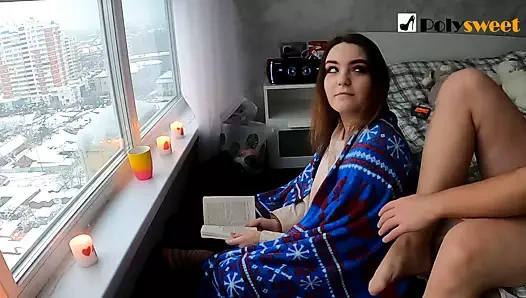 Panoramik pencerenin yanında romantik seks