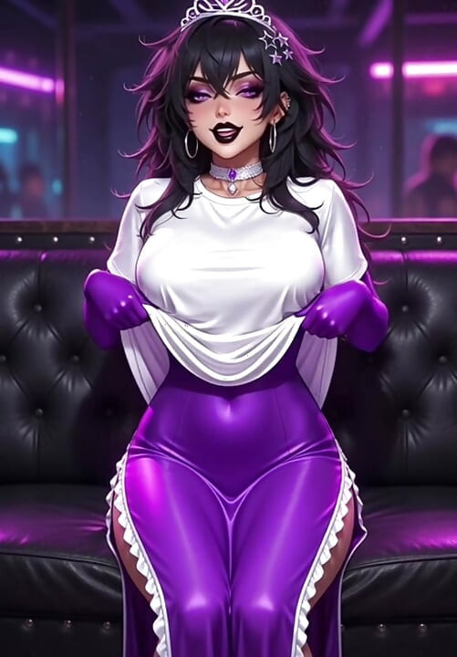 Anime gotik serseri kız siyah saçlı edepsizce konuşuyor büyük memeler birinci şahıs görünümü