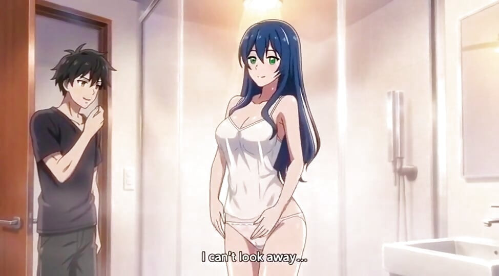 Stepbrother watch stepsister while she is taking shower 3D Anime