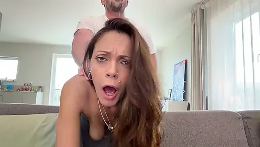 Amazing MILF Has an Amazing Doggy Fuck on the Sofa and Begs for Cum