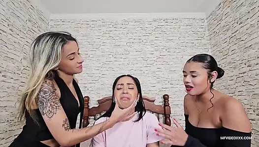 Beyaz ve gooey saliva ile şaka