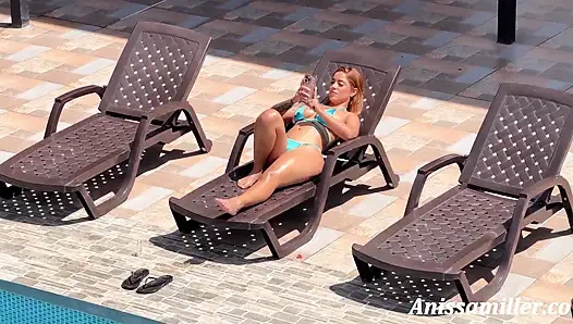 I can't believe it, my stepson is masturbating while I sunbathe.