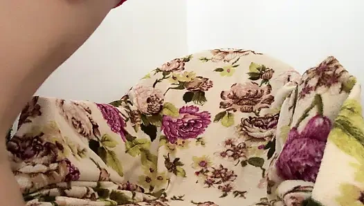 Hot stepsister in erotic lingerie masturbates and moans loudly