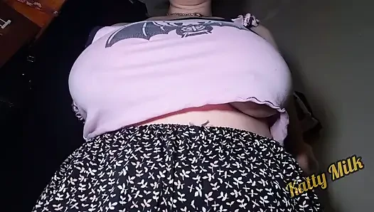 Playing With My Huge Tits In Front Of The Camera