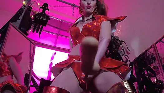 Mistress Eva Lateks Fetiş Domina Femdom Goddess Gold Boots Big Ass BDSM Solo