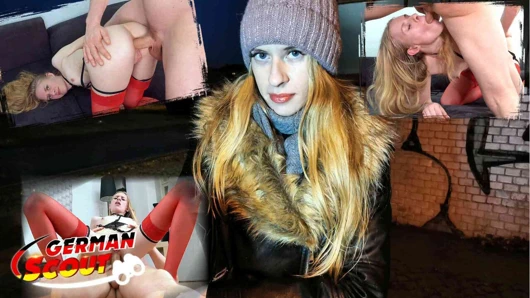 Alman izci - Berlin'de sokakta oyuncu seçmelerinde sıska kız Nikki için sert anal seks