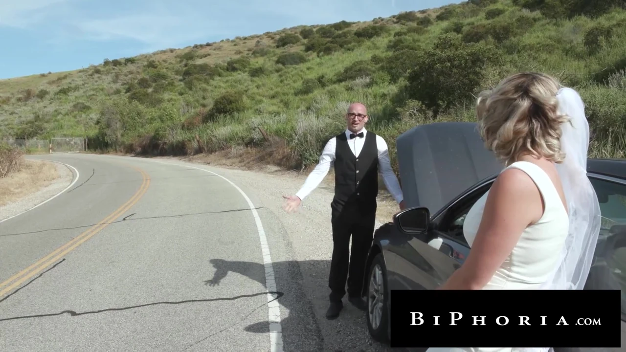 BIPHORIA – “We Just Got Married” – Hot Wifey Gets Double-Vaginal Destroyed by Husband & Stranger