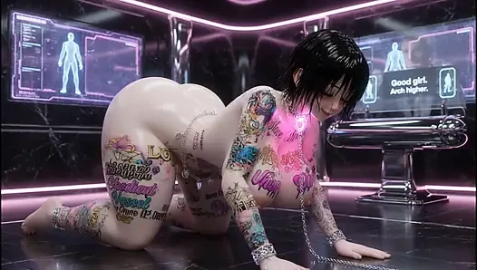 "Lira loyal slave - futuristico training chamber bDSM high-tech 3D Hentai"