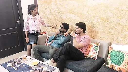 Indian Desi threesom gangbang hardcore sex video