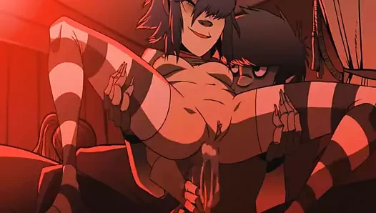 Noodle gets bum-buggered (Gorillaz)