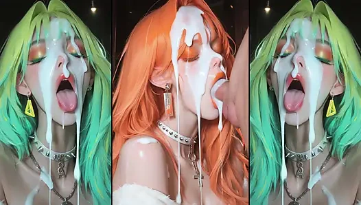 Глава 2: Аниме-персонажи получают их лица тщательно покрытые спермой.