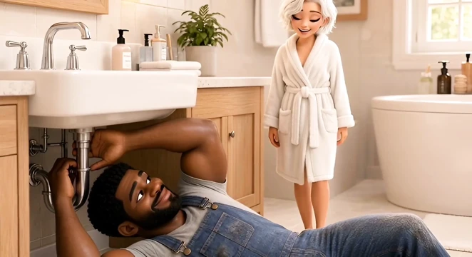 BBC Plumber fucks hot client