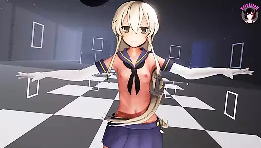 Kısa etekli sevimli genç kız dans ediyor + kademeli soyunuyor (3 boyutlu hentai)