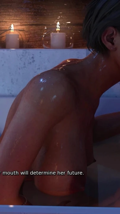 Мощный момент из "Купание с мачехой - Жизнь в Санта-Каунти (LISC) - Табу хентай Игра - No6"