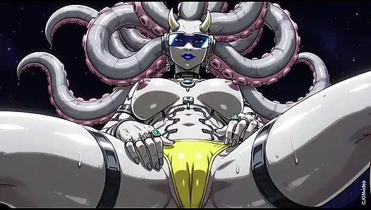 Uzaylı kız arkadaşım uzayda üstsüz (ai animasyonu)