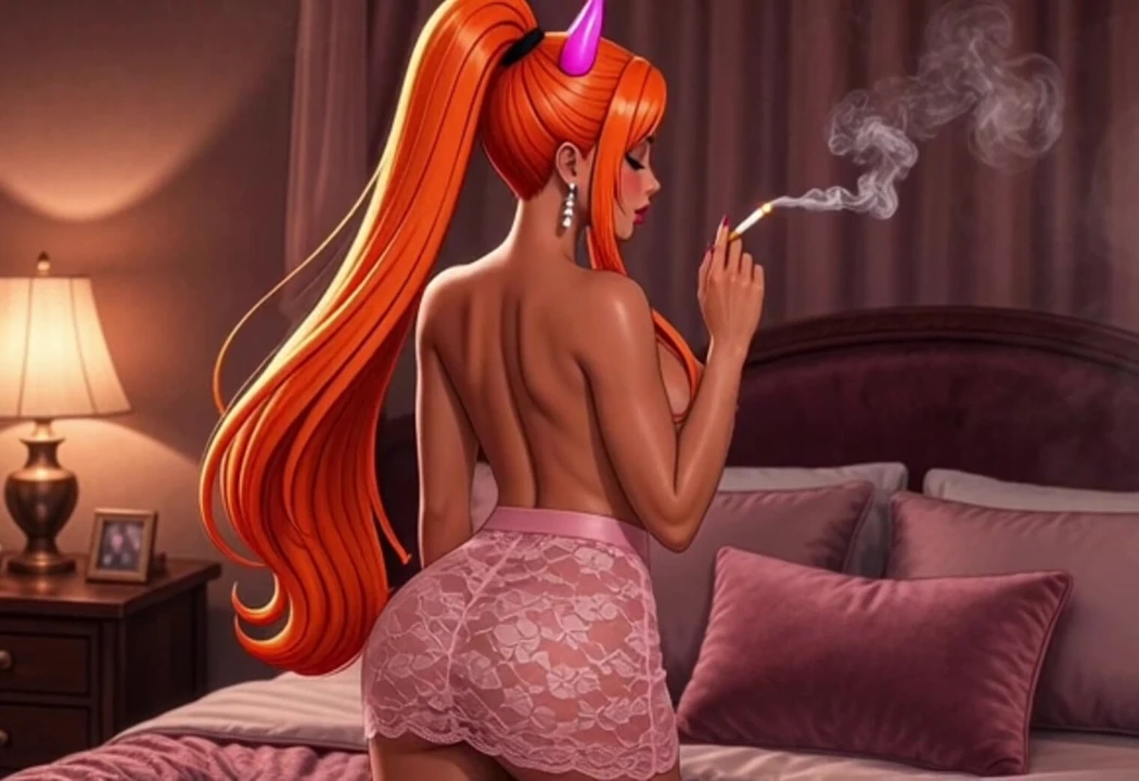 AI ile üretilmiş anime duman fetişi büyük göğüslü önizleme