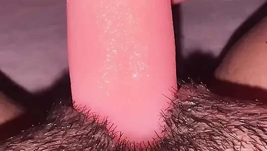 Tongue deep into a pussy.  Skinny hot girl