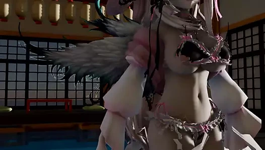 Baştan çıkarıcı iç çamaşırlı sevimli kızın güzel dansı