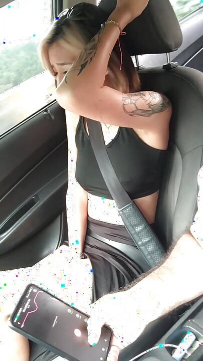 the uber driver controls my lush toy until he makes me cum.