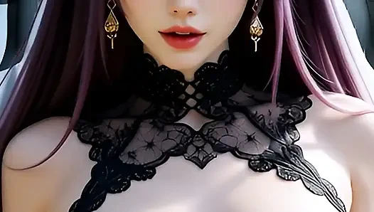 Hentai gothic girls with dyed hair showing off their big tits 2