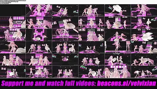 Seksi kedi kızlar tam çıplak dans ediyor (3 boyutlu hentai)