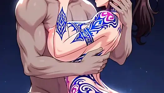 Üvey annenin üvey oğluyla büyülü ayini - yasak karşılaşmada büyüleyici tutkulu bağlantı.