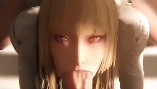 Lili gooner bir yarağı sikiyormuş gibi gırtlağına kadar alıyor