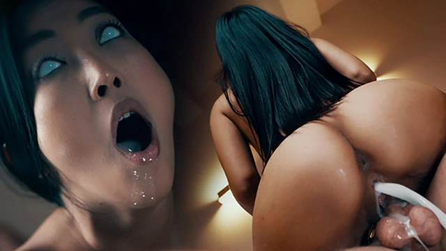 Sigara içen Asyalı kız büyülenmiş seks kölesine dönüşüyor - amcık ve anal ve birden fazla dölleme