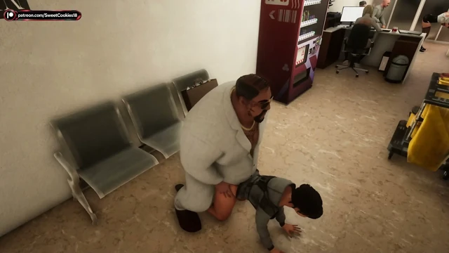 Public Hallway Sex - Fat Man & Cleaner