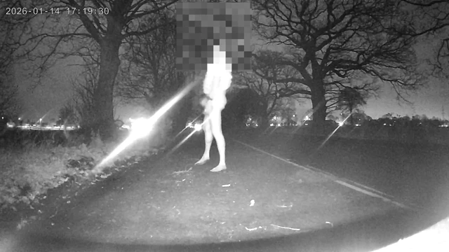 2 araba yol kenarında beni çıplak geçirdikten sonra yeni gece görüş kameramı test ediyor