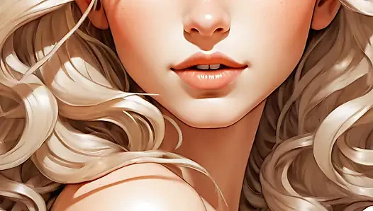 Lustrender çizgi roman tarzı çıplak elf kız slayt gösterisi - seksi ai fantezi elf amcık ve memeler