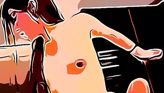 Yapay zeka animasyonlu kız yarağa biniyor