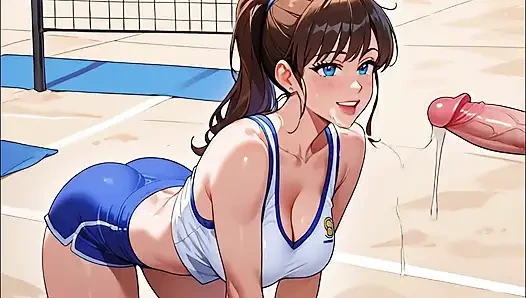 Voleybol kızları plaj seks partisi