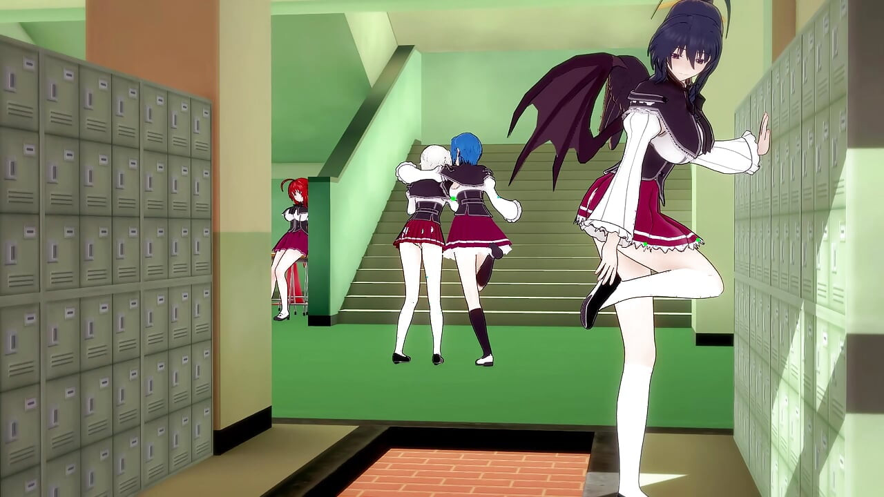 Rias akeno sikişiyor ve xenovia ve koneko lezbiyen seks izliyor - dxd ntr çılgınlığı serisi