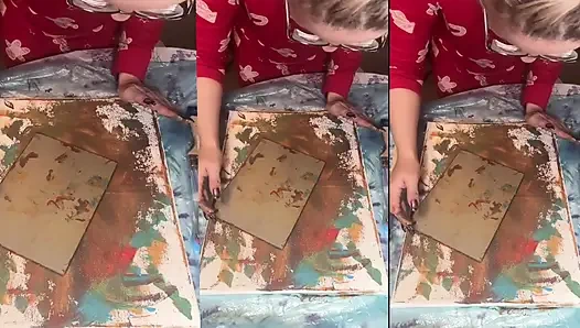 Büyük gözlüklü asmr akrilik sanat bust içinde çiçek açıyor bölüm 1