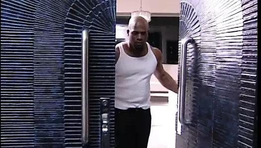 Büyük siyah horoz sıkı sarışın kedi doldurulmuş