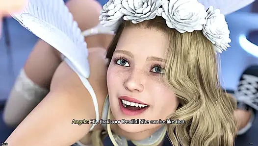 İki ateşli kızla özel direk odası meydan okuması tüm bu lounge gecesini romantik üçlü sekse dönüştürüyor