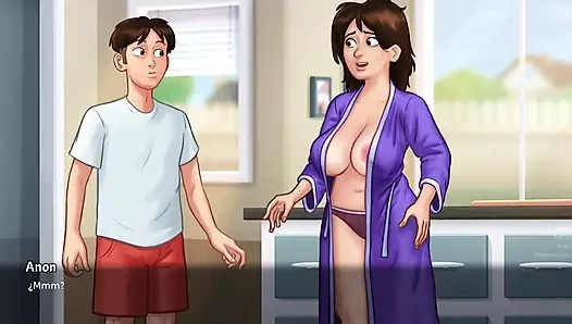 Yaz mevsimi efsanesi orta yaşlı seksi kadın karesi ateşli üvey annelere karşı