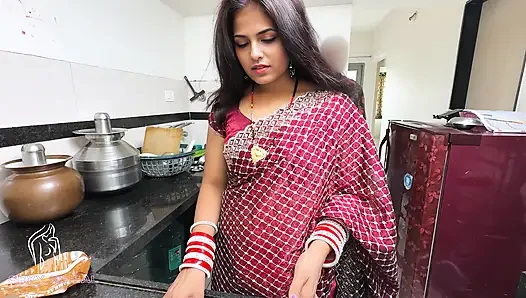 Soft || The newlywed bride was making pudding in the kitchen while her husband's brother-in-law secretly started fucking her.