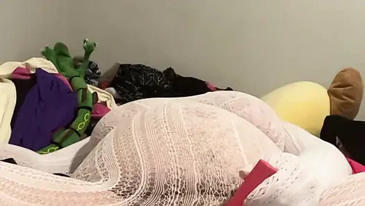 Cableknit taytlı sansürlü orgazmlar