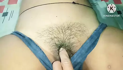 18 years old girl's thin hairy pussy.