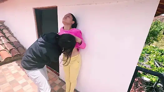 A quick with my best friend in public