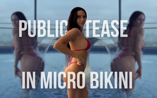 Havuzda Mikro Bikinili Halka açık Azdırma