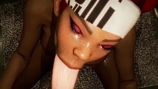 Güzel zenci apex legends yarak sevgilisi güzel bir sert et parçasını gerçek bir sürtük gibi gırtlağına kadar alıyor