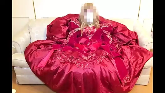 Büyük kırmızı elbise mastürbasyon