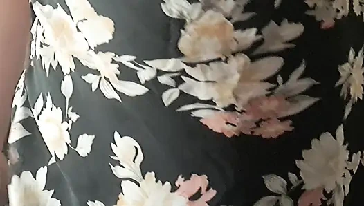 caresses and touches of her mature milf body for him imagining